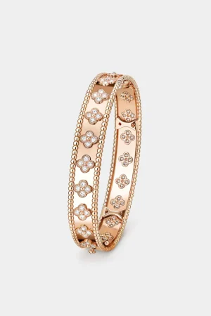 VAN CLEEF & ARPELS Perlée Clovers Bracelet Medium Model Rose Gold Diamond