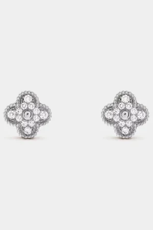 VAN CLEEF & ARPELS Vintage Alhambra Earrings White Gold Diamond