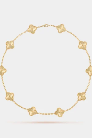 VAN CLEEF & ARPELS Vintage Alhambra Necklace 10 Motifs Yellow Gold
