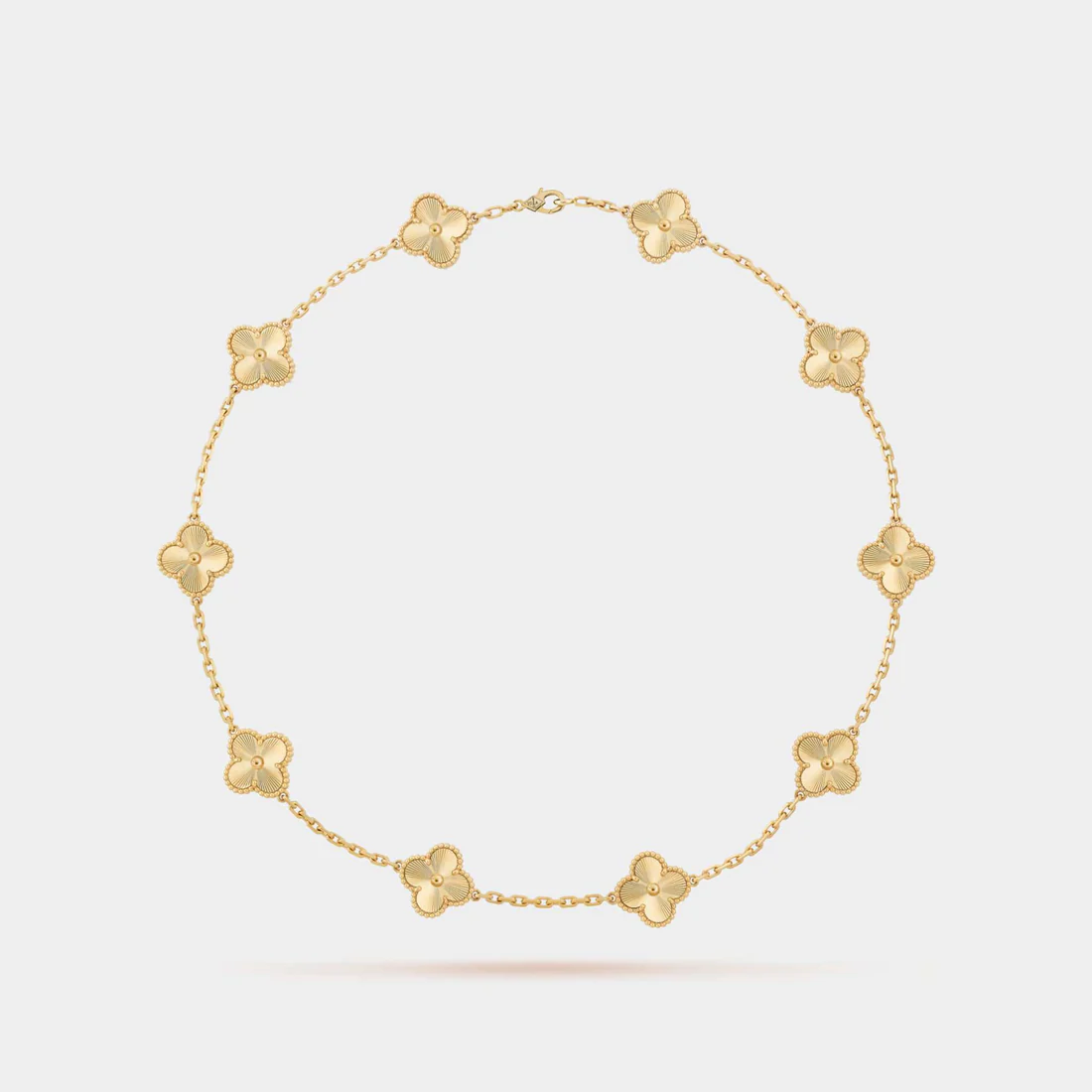VAN CLEEF & ARPELS Vintage Alhambra Necklace 10 Motifs Yellow Gold
