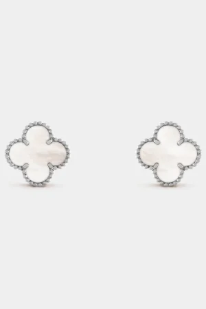 VAN CLEEF & ARPELS Vintage Alhambra Earrings White Gold With Pearl