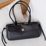 Chanel Small Grained Calfskin Tote Bag - Black