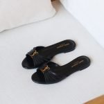 YSL BABYLONE slides in smooth leather - Black