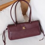 Chanel Small Grained Calfskin Tote Bag - Maroon